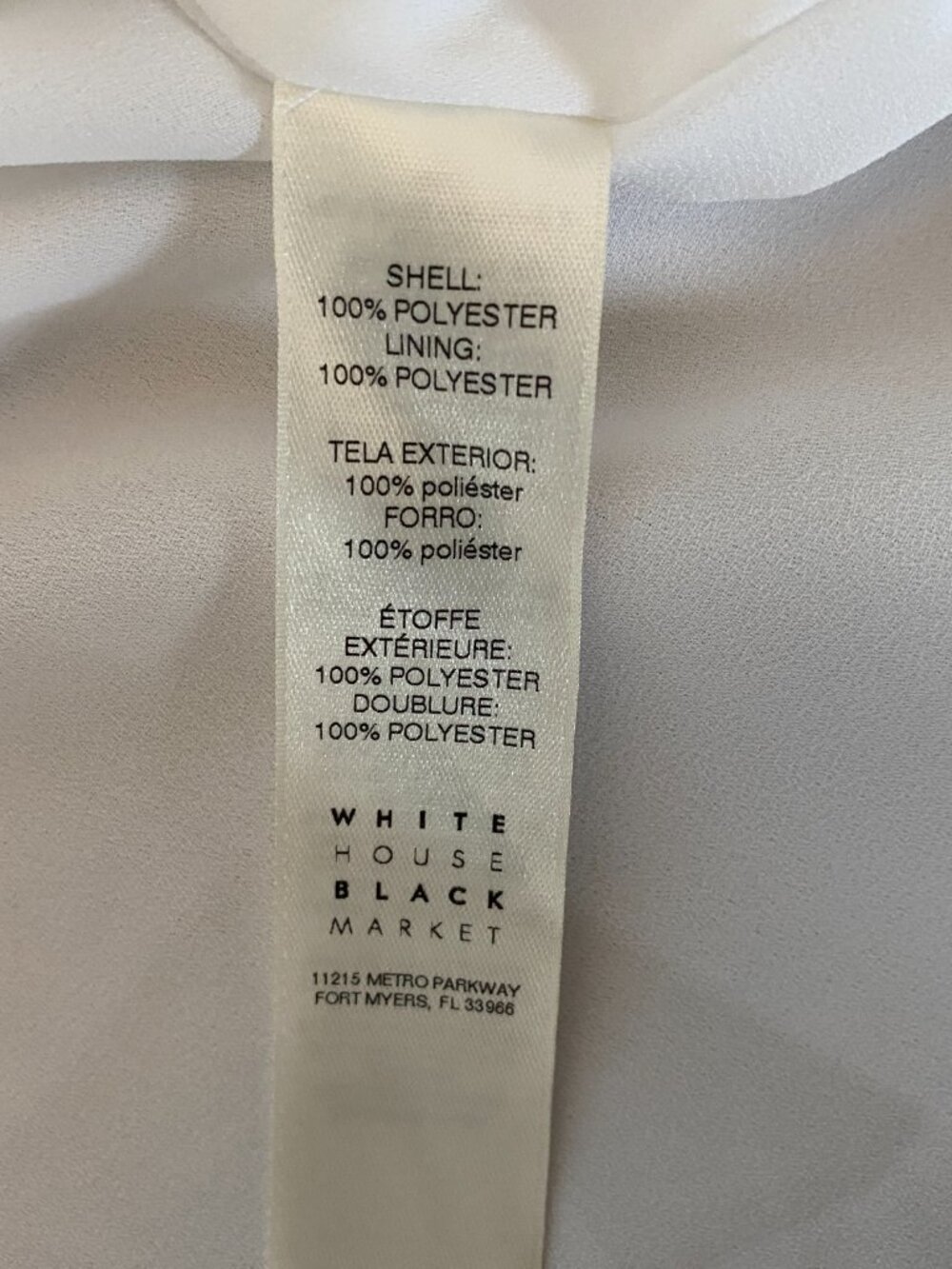 WHBM White Off Shoulder Smocked Peasant Top Size Medium - Picture 9 of 9